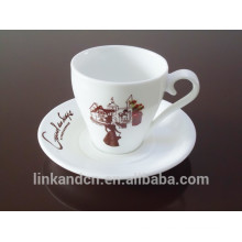 Haonai 200 ml Factory ceramic coffee set, ceramic mug with saucer